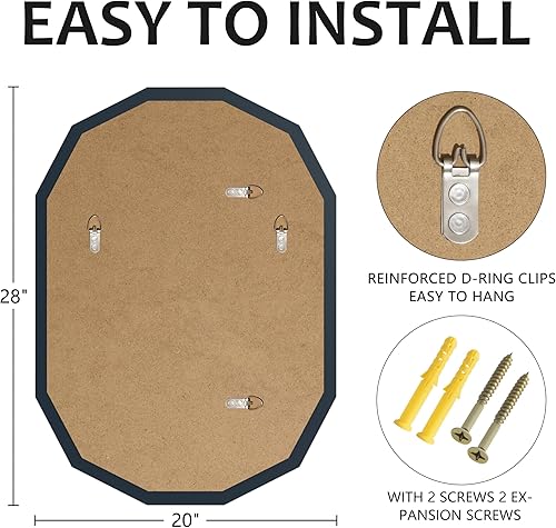 Miniatura 18 de Espejos de baño para sobre el fregadero, espejos redondos sin marco para pared, espejo de baño biselado de 20 x 20 pulgadas, espejo circular