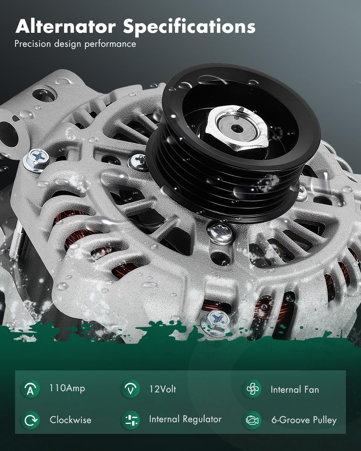 SCITOO Alternator Fits for Subaru for Impreza 2.0L 2012-2014,for Subaru for XV Crosstrek 2.0L 2013-2014 12V 110Amp CW 6-Groove Pulley 11631