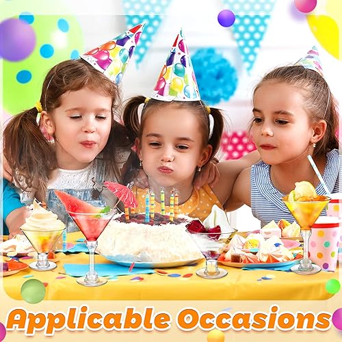 Miniatura 7 de 100 vasos de Martini de plástico desechables de 5 onzas, vasos de cóctel altos, mini vasos de plástico de Martini irrompibles, tazas de postre para