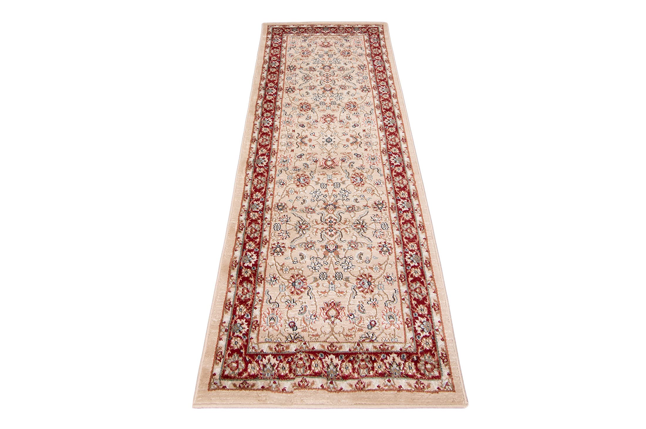 Carpeto Alfombra Pasillo 80x300cm Rojo Clásico Tradicional Oriental Vistoso