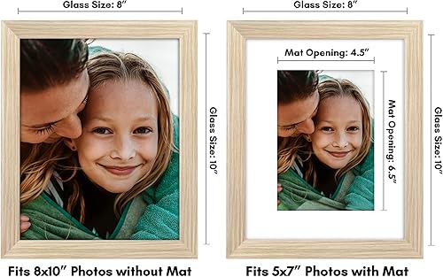Miniatura 8 de Americanflat Portarretratos de 11 x 11 pulgadas en roble  Muestra 8 x 8 pulgadas con paspartú y 11 x 11 pulgadas sin paspartú  Madera compuesta con