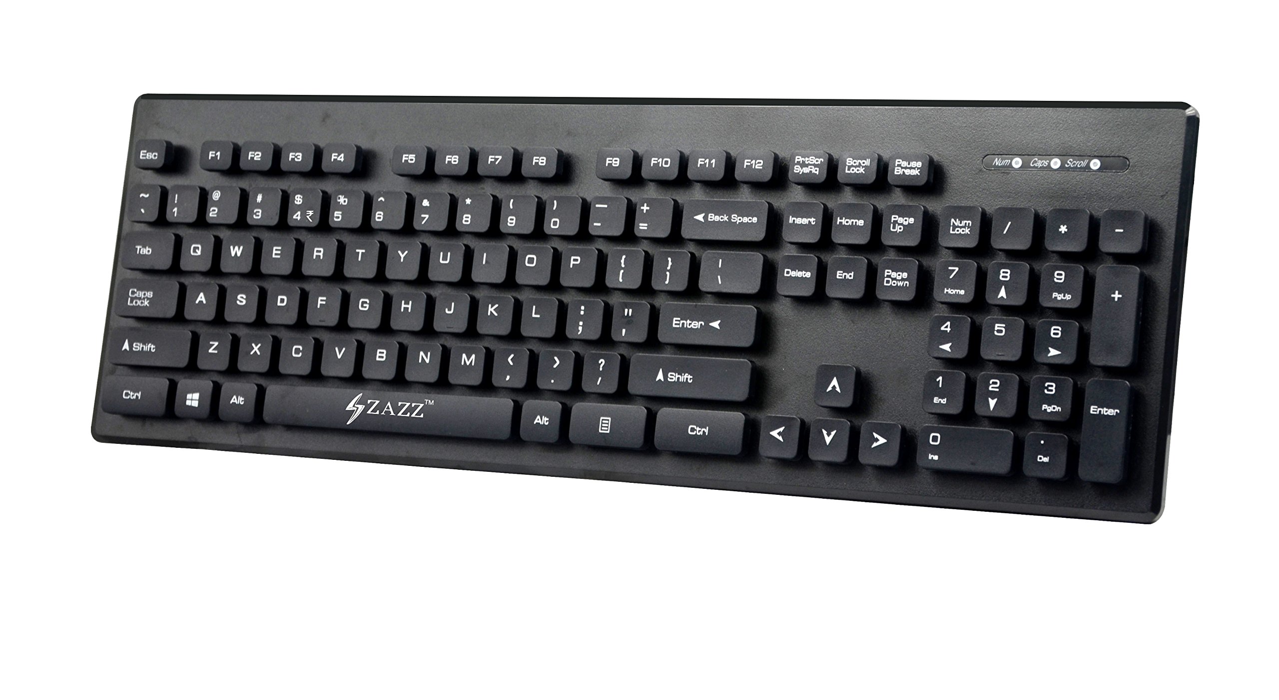 ZAZZ ZKB0037 Wired Chocolate/Chiclet/Island Keyboard with 104 Soft-Touch Keys, Spill-Proof Design, White Island Keys, Comfortable Typing Experience, and Durable ABS Plastic (Black) (B07N89PLWR) Amazon Price History, Amazon Price Tracker