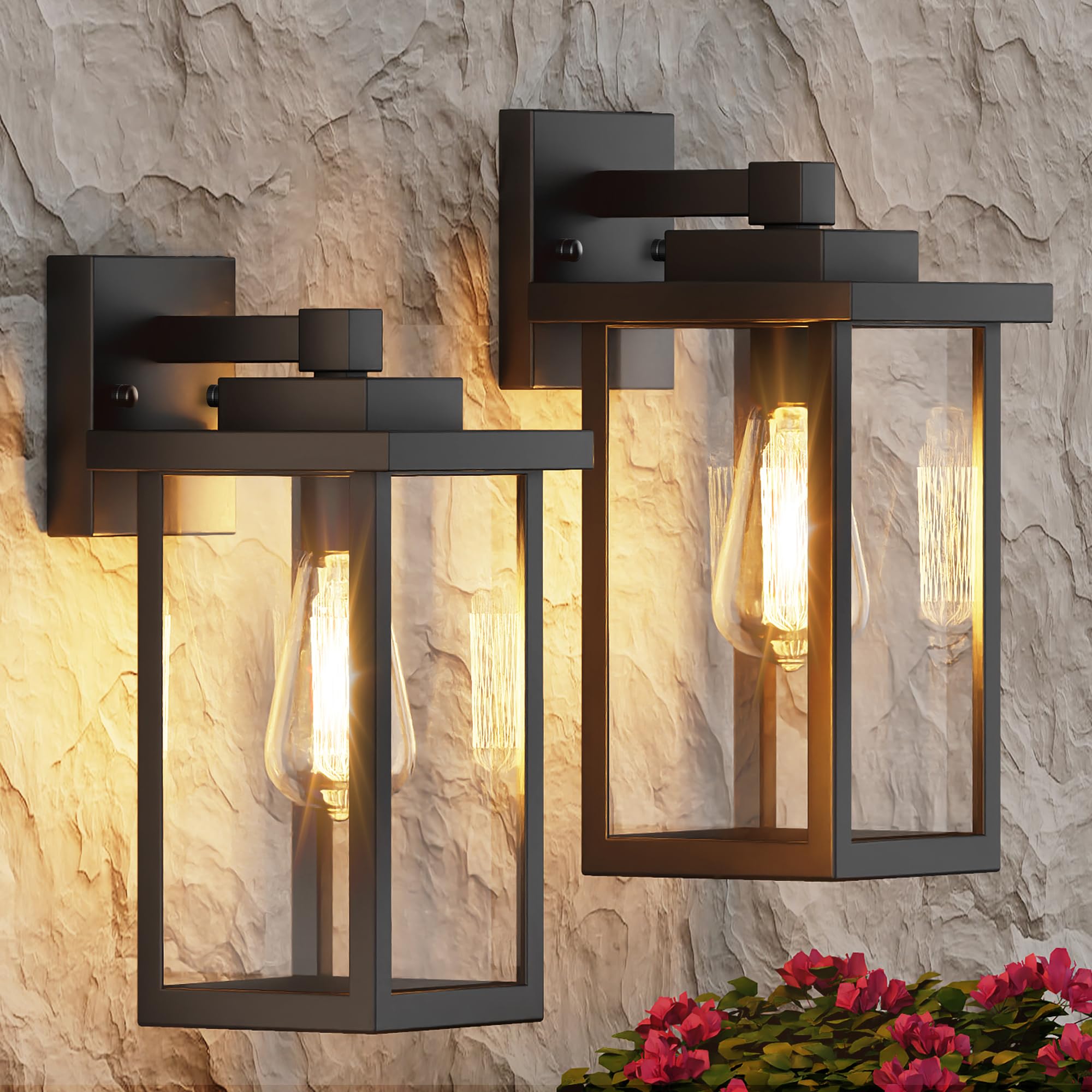 WIHTU Outdoor Sconce Lights, Porch Light Fixtures Wall Mount ...