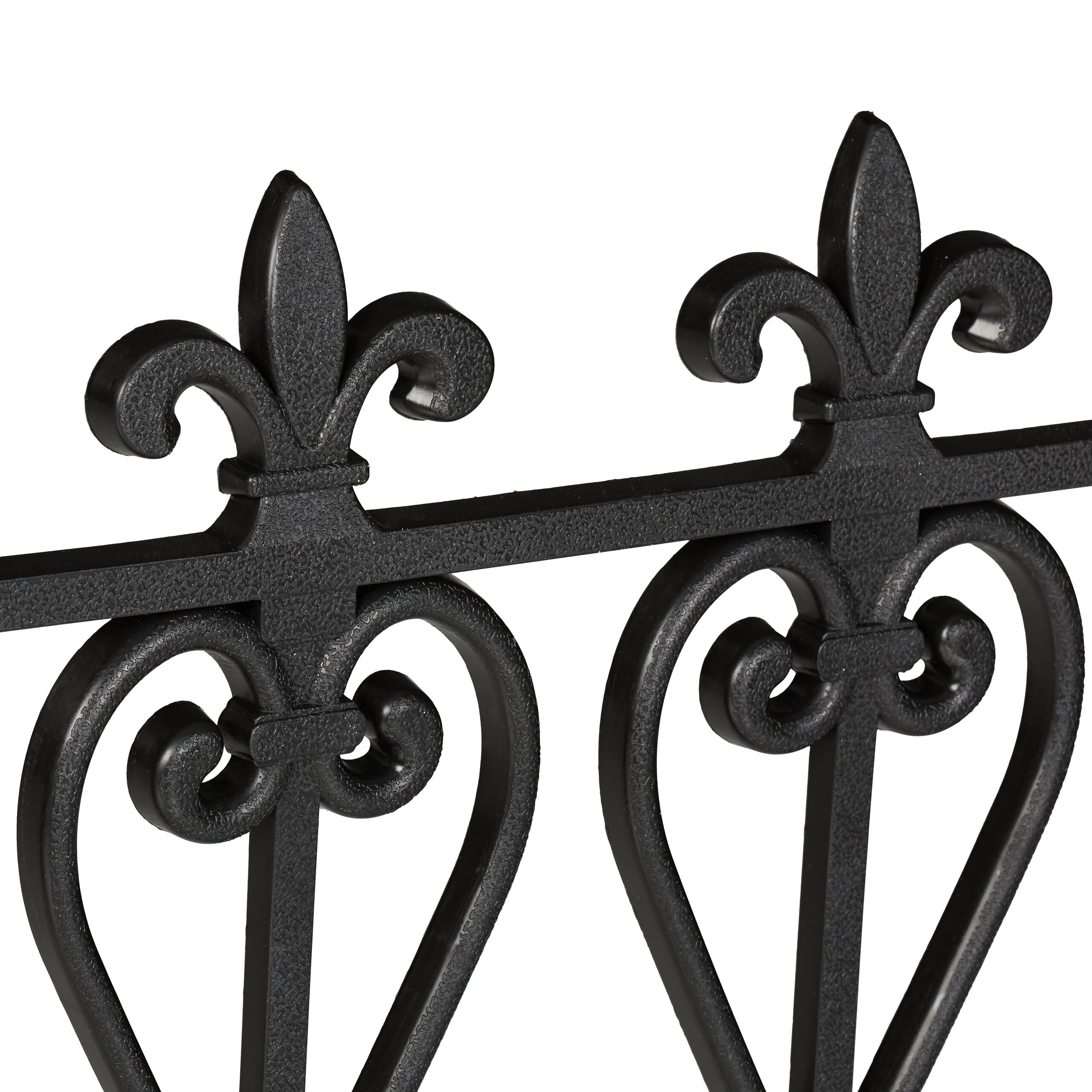 Relaxdays Recinzione per Aiuole, Set da 6 Pannelli per Cortile e Giardino, Bordure in Plastica, HxL: 32,5 x 61 cm, Nero