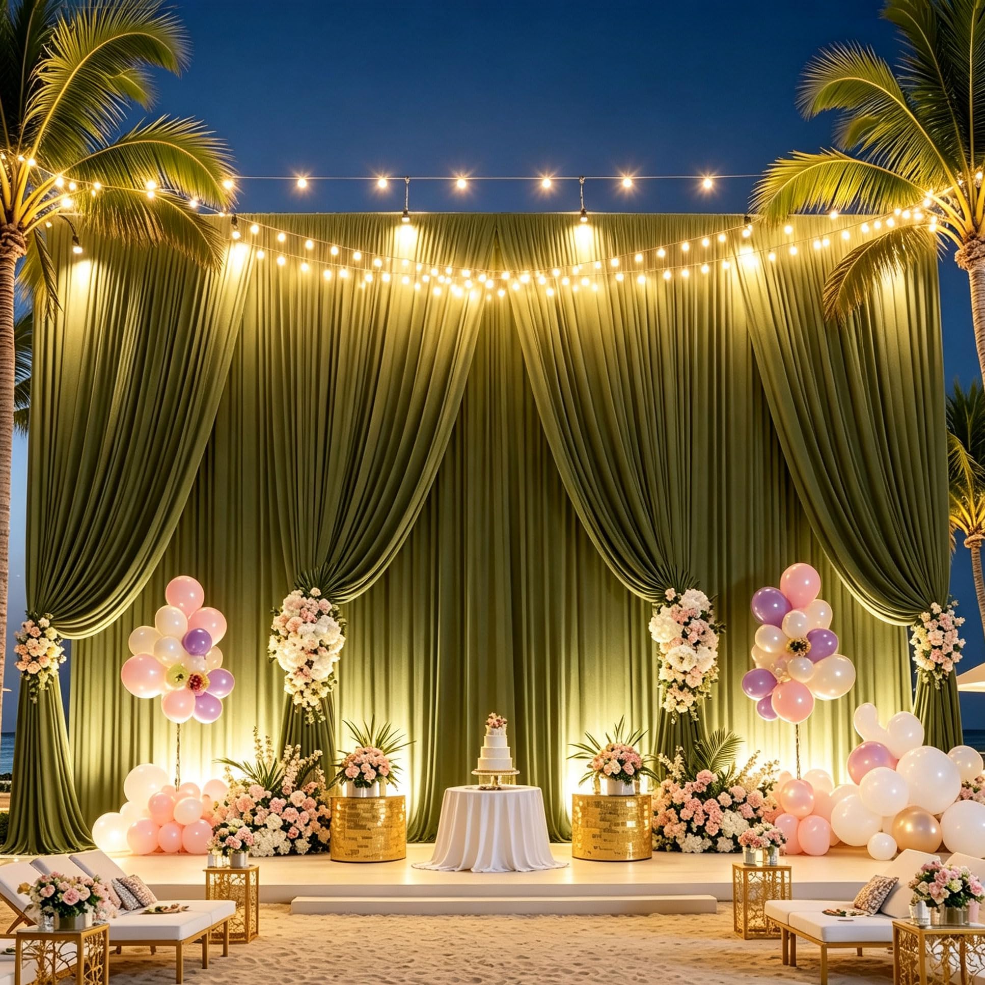 2 Paneles de Paño para Techo 150x600cm para Bodas y Fiestas