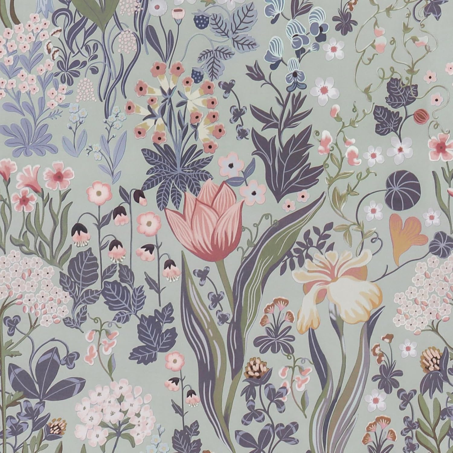 Toduso Peel and Stick Wallpaper Vintage Wallpaper Gray Purple Wallpaper