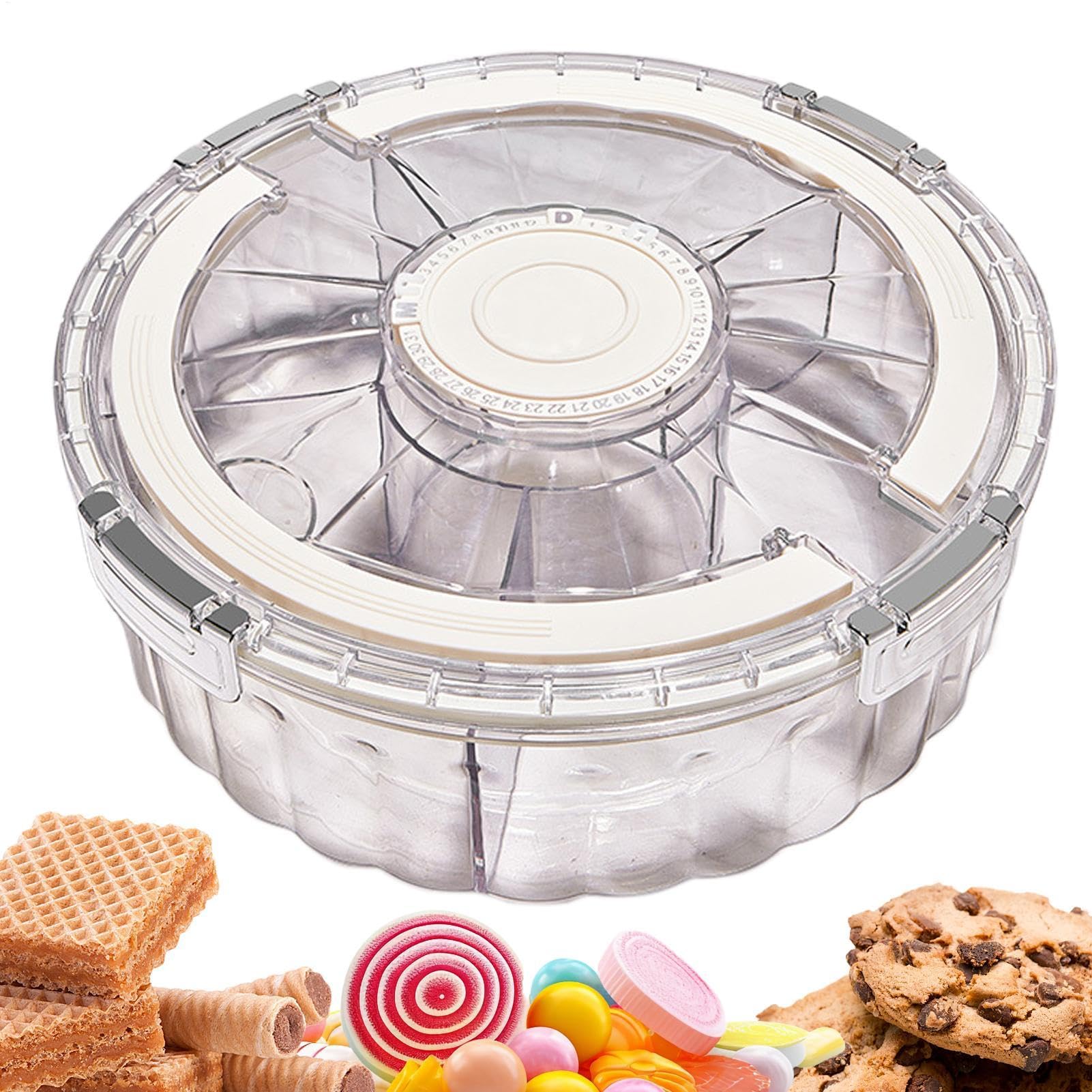 Round snack container pour stopper le mélange des aliments lors des apéros