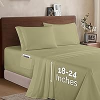 Vista 19 de Elegant Comfort - Juego de sábanas de 4 piezas de microfibra 1500, sábana bajera suave elástica de 18 a 24 pulgadas de profundidad, esquinas tipo