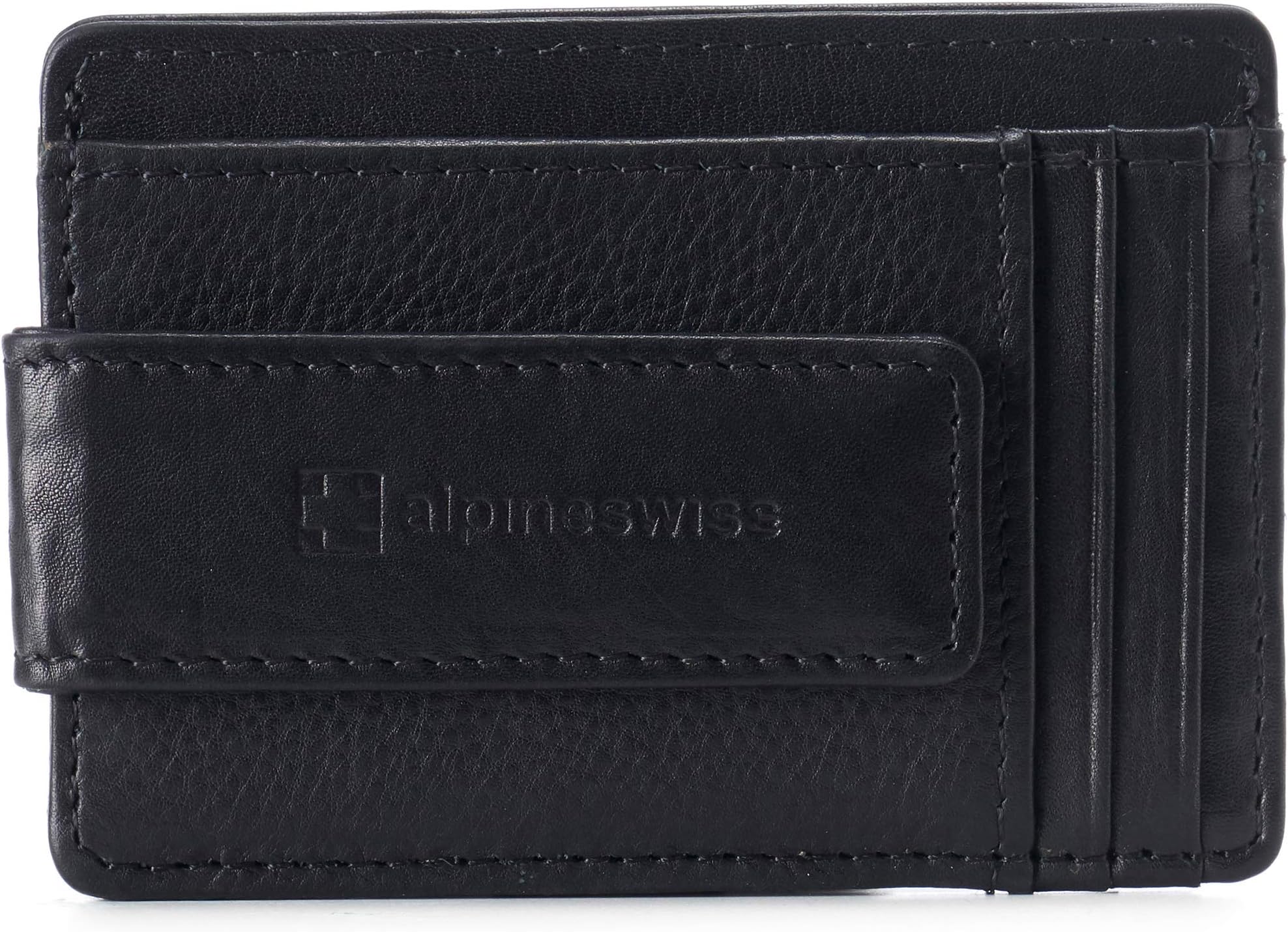 alpine swiss Harper Mens RFID Slim Money Clip Front Pocket Wallet Minimalist Leather ID Card Holder