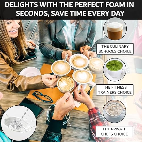 Miniatura 4 de Unik - espumador de leche de mano - varita espumadora - espumador para café - mezclador de bebidas - batidor eléctrico - espumador de mano -