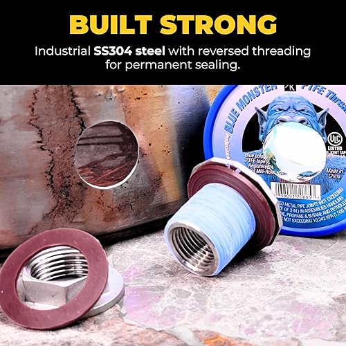 Miniatura 24 de MiniBrew Mamparo sin soldadura NPT EZ de 1/2 pulgada con juntas EPDM para elaboración casera (paquete de 3)