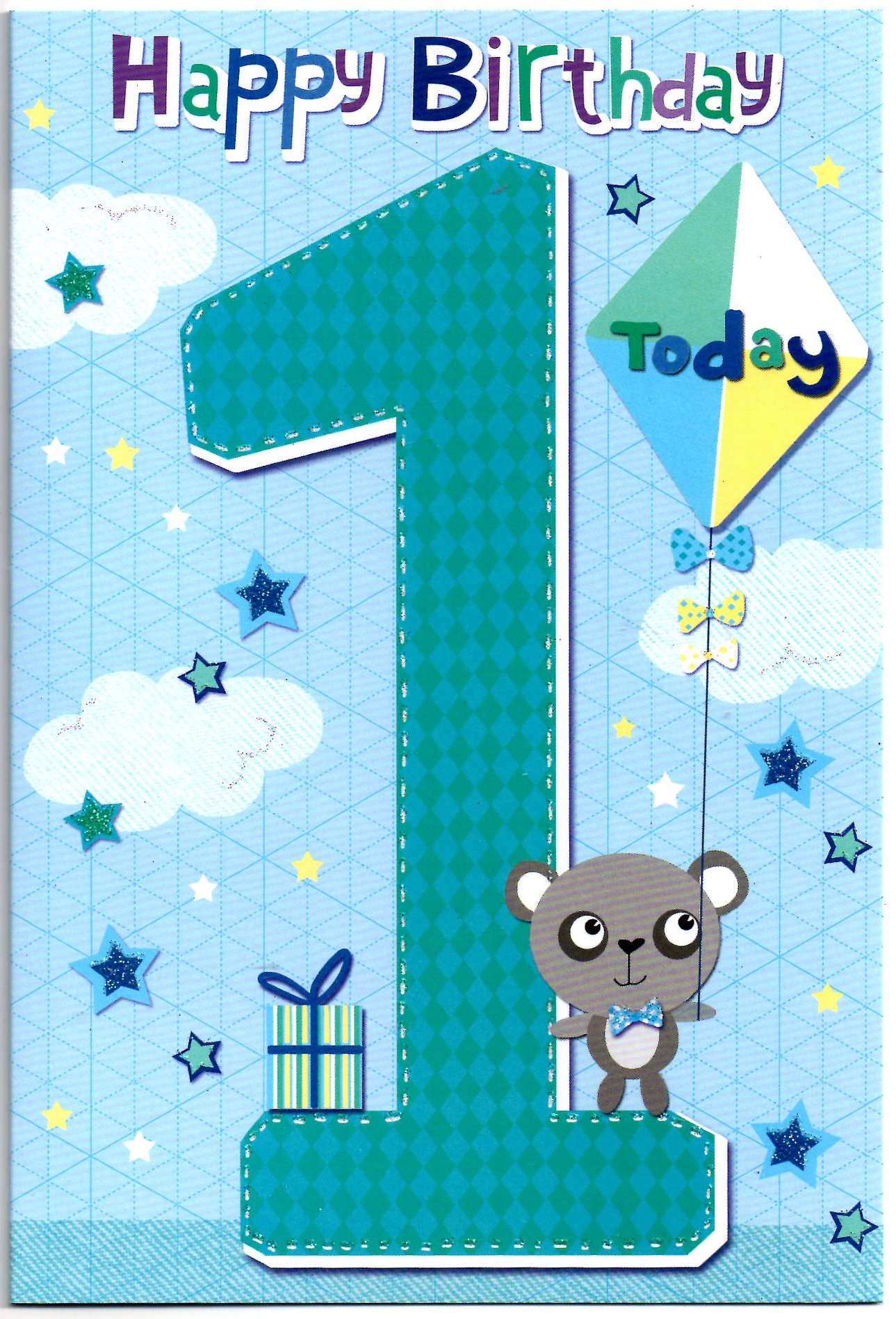 ESSGES Birthday Card for One (1) Year Old Boy - Free 1st Class Post (UK)