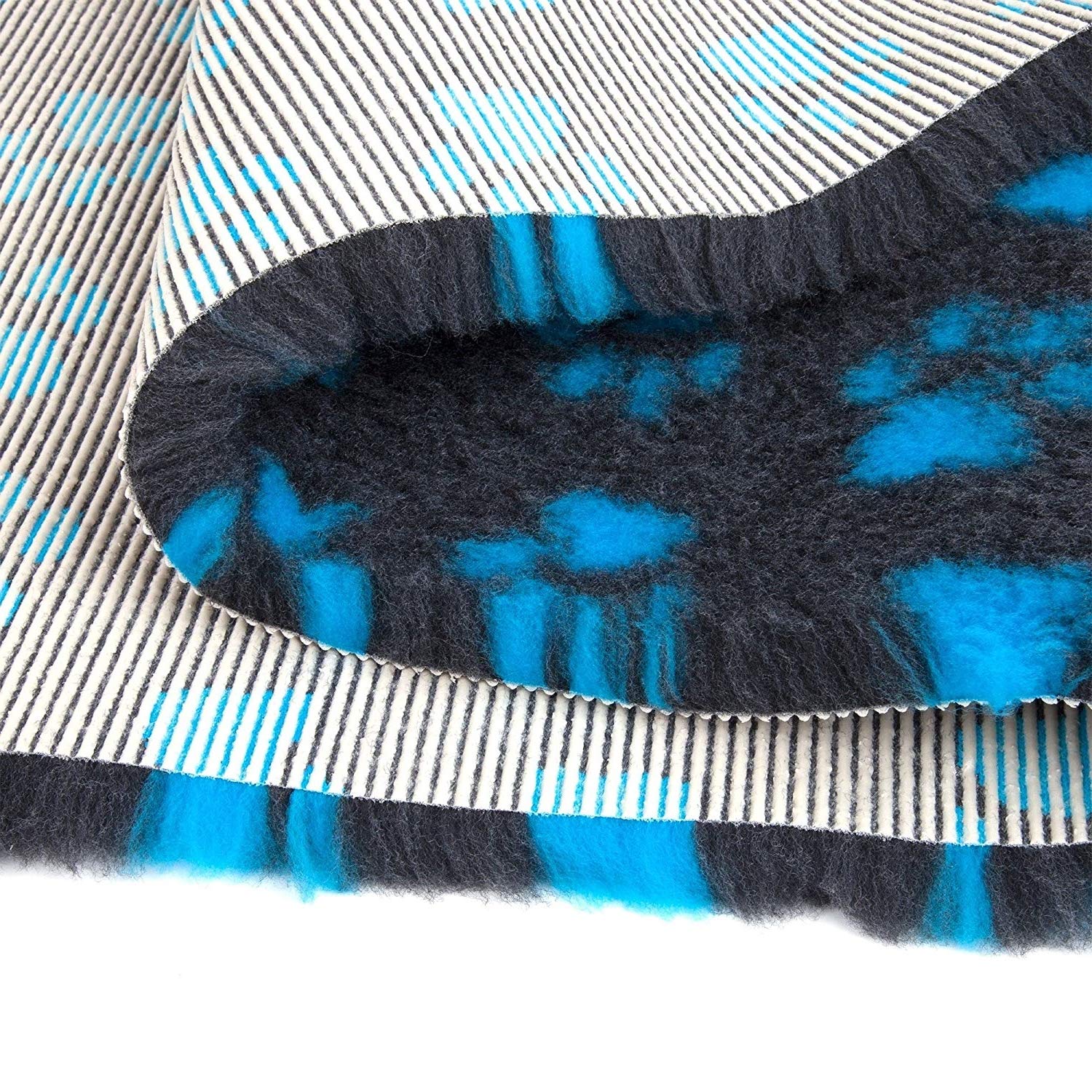 Profleece NonSlip Vet Bedding Tappeto per Cani e Gatti Incontinenti, Anziani, Malati 150 x 100 cm Termoisolante, Filtra i Liquidi, Mantiene il Pelo Asciutto (Zampe Azzurre, 150 x 100)