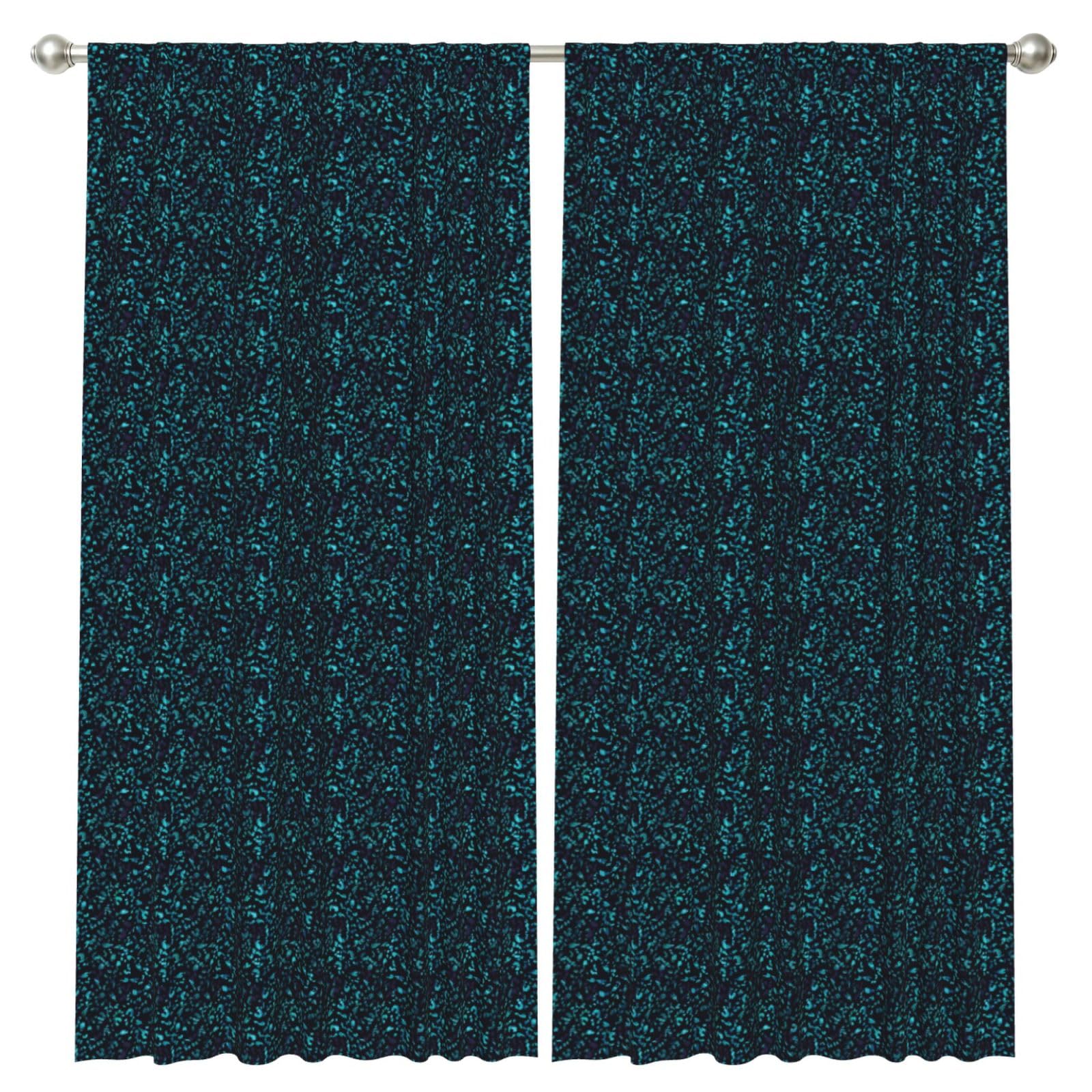 InOmak Color Leopard, 2 Panels Window Curtains 52 x 84 Inch Blackout Curtains for Living Room Bedroom