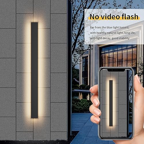 Vista 159 de Paquete de 2 luces para exteriores, moderna lámpara de pared para exteriores, tira larga, aplique de pared LED IP65, luz cálida antioxidante, 3000
