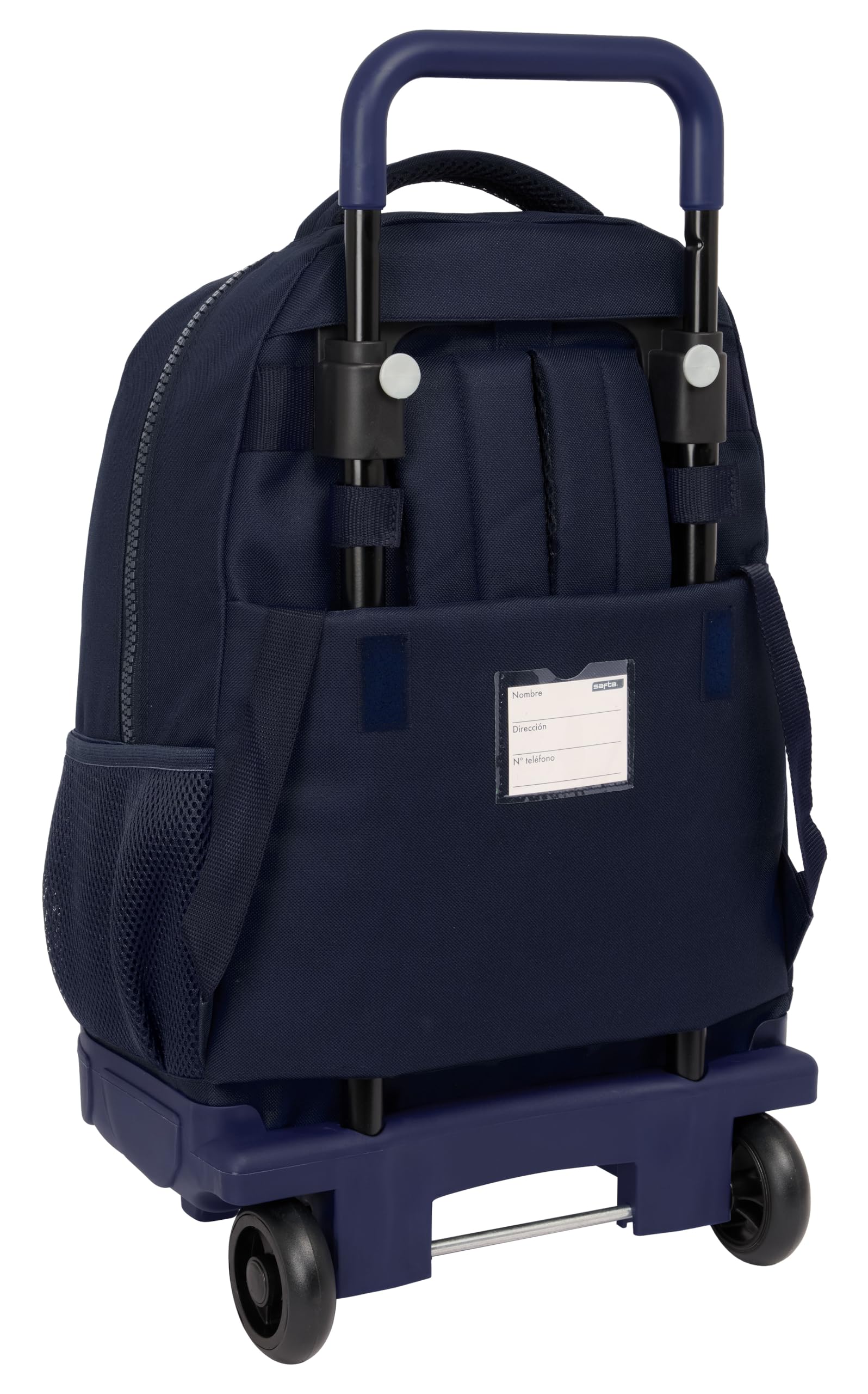 SAFTA Real Madrid 2ª EQUIPACIÓN 24/25 - Mochila Grande con Ruedas, Compacta, Extraíble, Ideal para Niños de Diferentes Edades, Cómoda y Versátil, Calidad y Resistencia, 33x22x45 cm, Color Azul Marino
