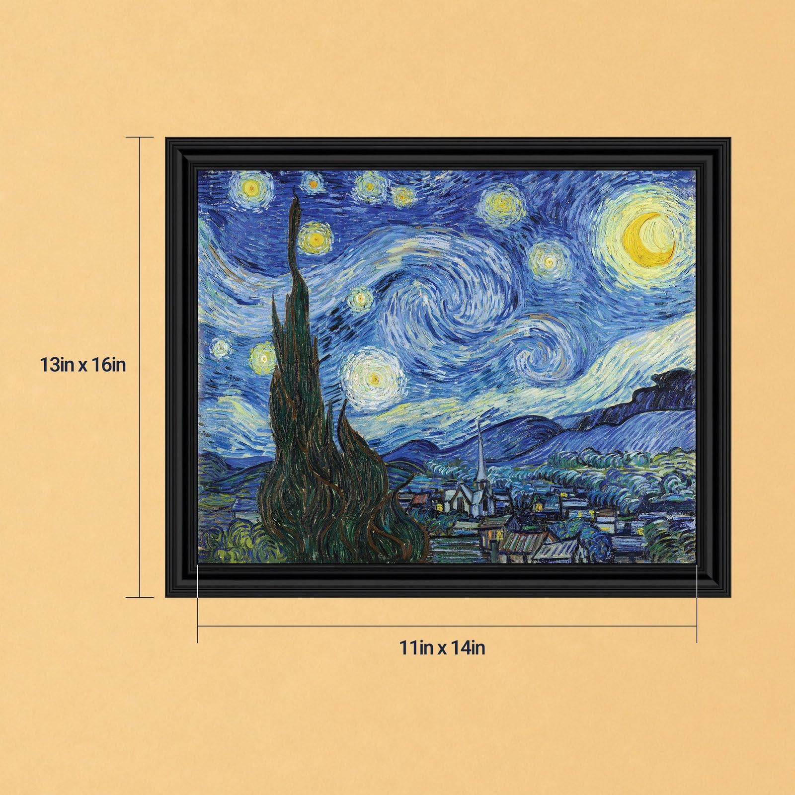 Amazon.com: Crossroads Home Décor Noche estrellada por Vincent Van