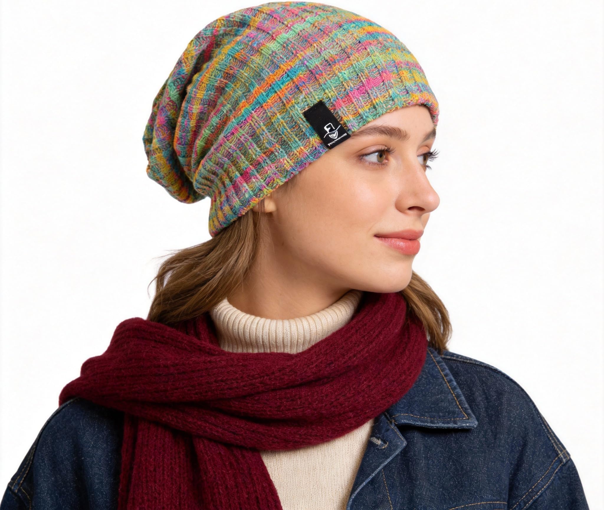 Ruphedy Women Slouchy Beanie Hat Knit Long Baggy Slouch Skull Cap for Winter