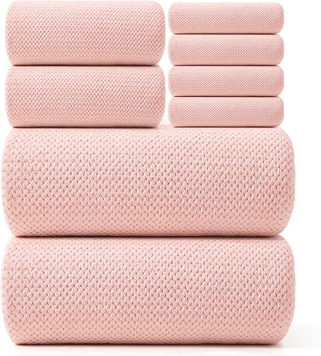 Miniatura 8 de REDKISS Juego de 6 toallas de baño suaves de alta calidad, altamente absorbentes, paquete de 6 con 2 toallas de baño, 2 toallas de mano, 2 paños