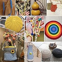 Vista 7 de JeogYong - Cuerda de macramé trenzada 5mm x 90m, cuerda de algodón trenzada de 8 hebras natural, cuerda de cordón de dibujo colorida para colgar