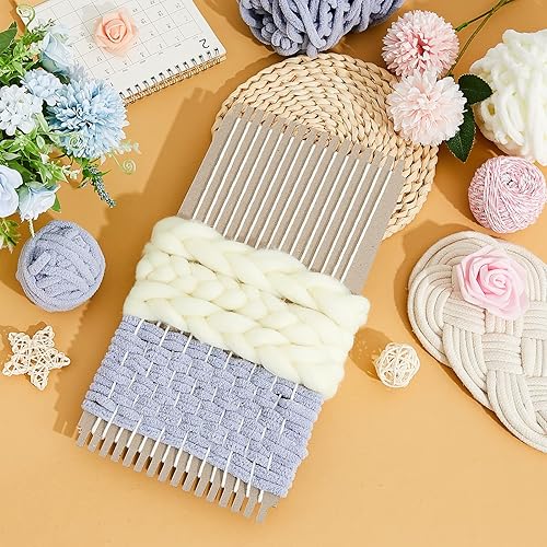 Miniatura 7 de Henoyso 48 tablas de tejer de cartón para principiantes, costura, canasta de ganchillo para manualidades, 6-12 x 13 pulgadas