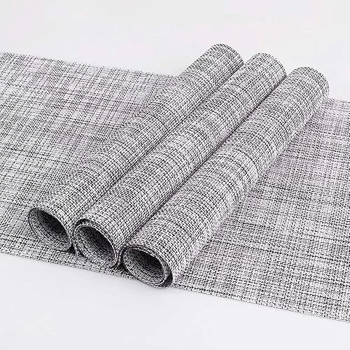 Miniatura 2 de WALLBIG Juego de manteles individuales de 12, 18 x 12 pulgadas, resistentes al calor, manteles individuales duraderos de tejido de PVC, manteles