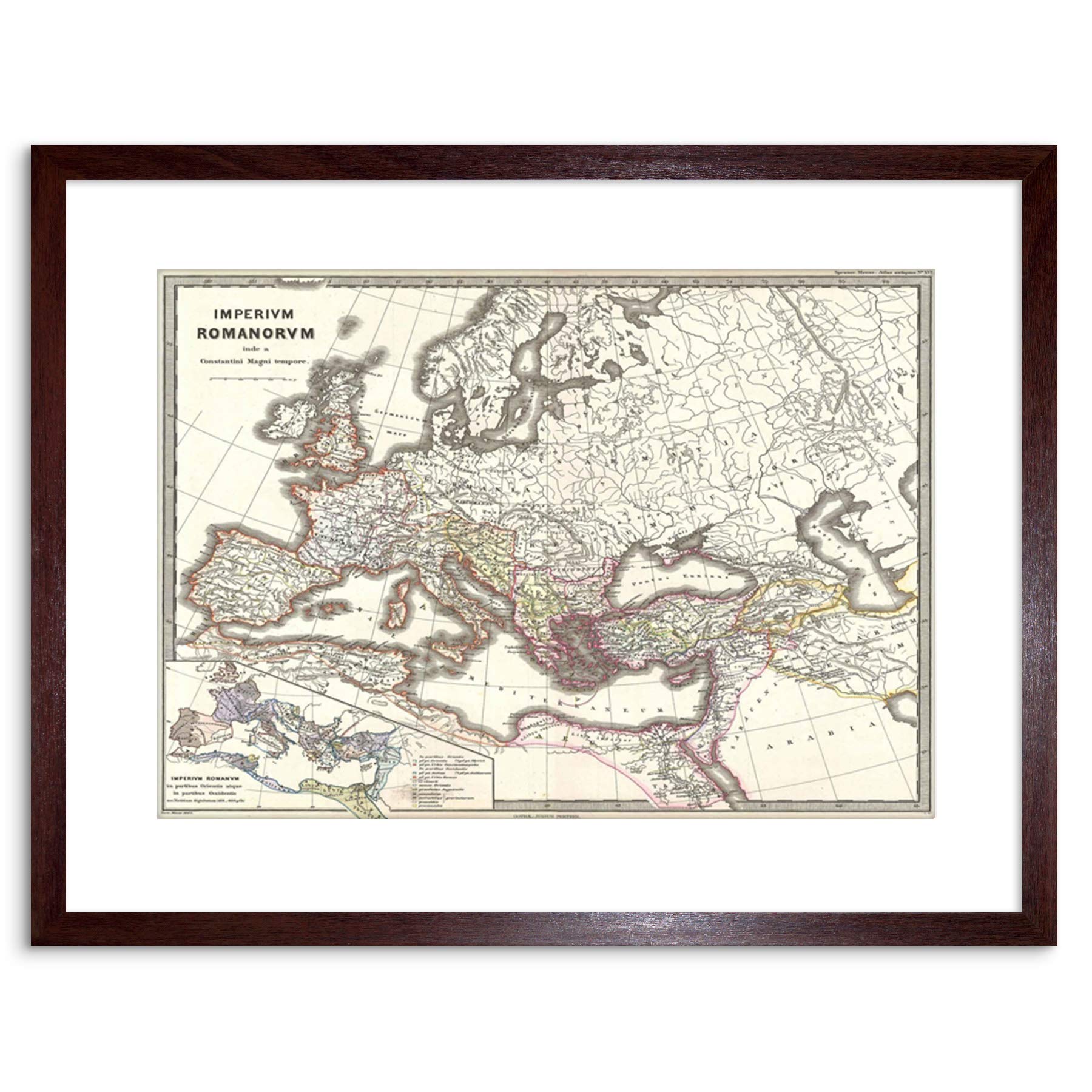 Wee Blue Coo 1865 Spruner Map Roman Empire Constantine Framed Wall Art Print