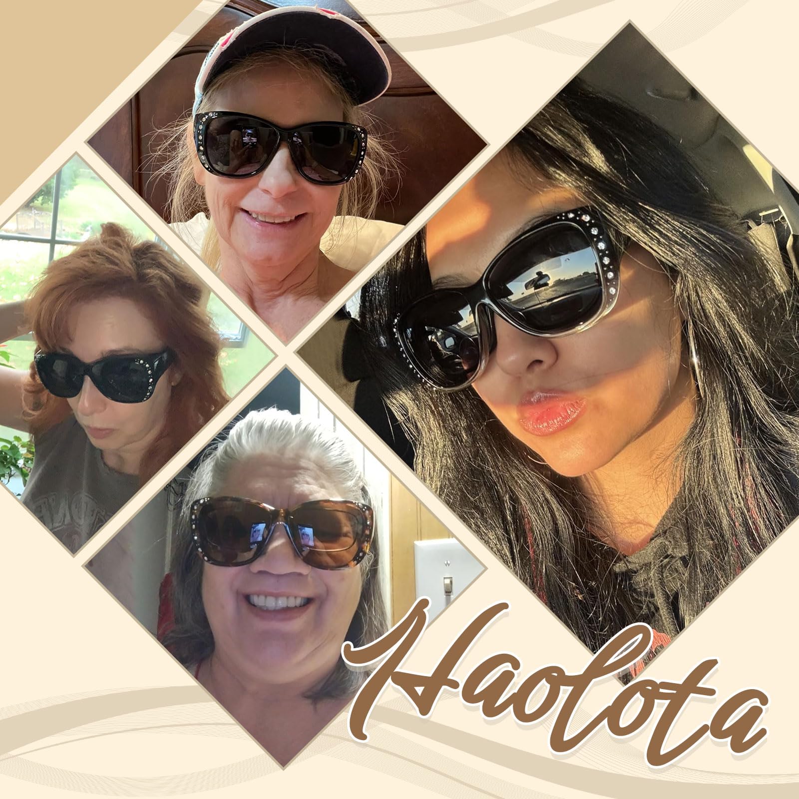 HAOLOTA Polarisierte Sonnenbrille für Damen und Herren, modische quadratische Form, UV-Schutz