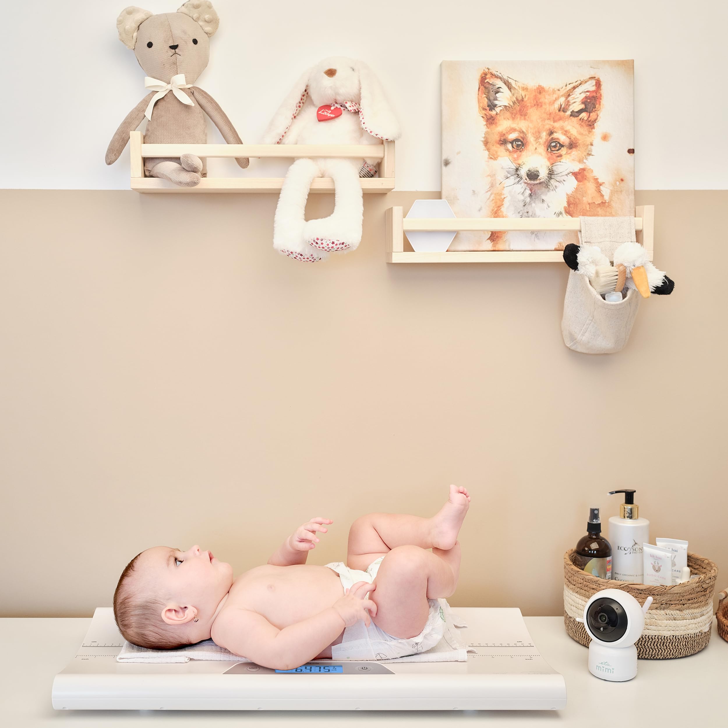 ETA MIMI Babywaage mit Smart App | Digitale Kinderwaage bis 20Kg | digitale LED Anzeige | LCD Display | Nullstell- und Tara-Funktion | hohe Ablesegenauigkeit | automatische Abschaltung I Weiß
