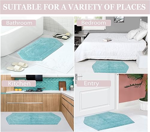 Miniatura 10 de Home Weavers Waterford Collection - Alfombra de baño copetuda 100 % algodón, extrasuaves y absorbentes, antideslizantes, lavables a máquina, juego