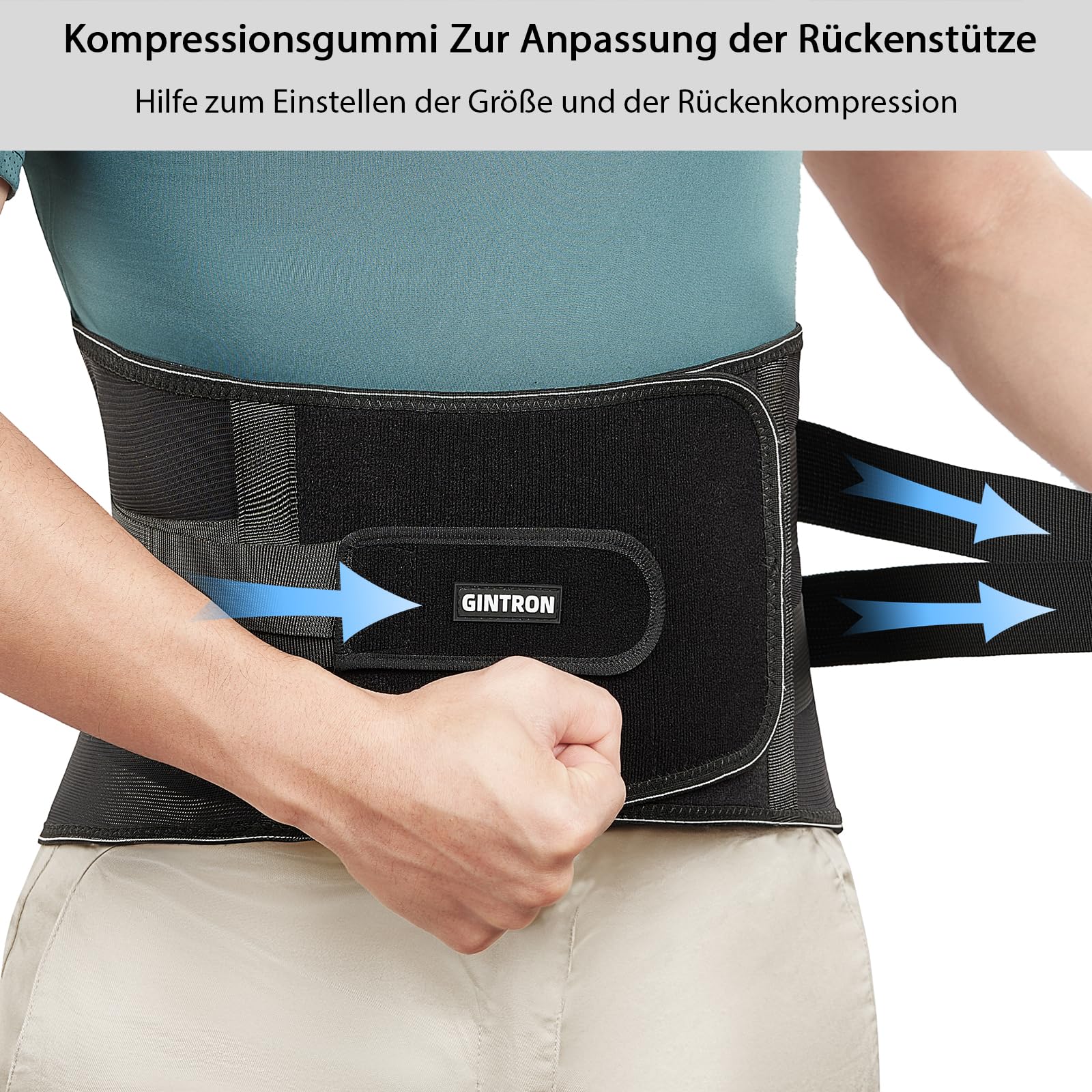 Ceinture de soutien dorsal respirante pour homme et femme avec rembourrage lombaire 3D amovible, soutien dorsal avec 5 soutiens pour soulager les maux de dos