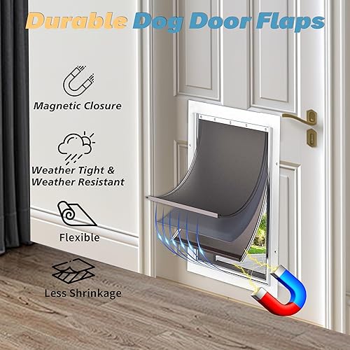 Miniatura 4 de 3 solapas grandes de repuesto para puerta de perro con tornillos, solapas de repuesto para condiciones climáticas extremas  Compatible con puertas