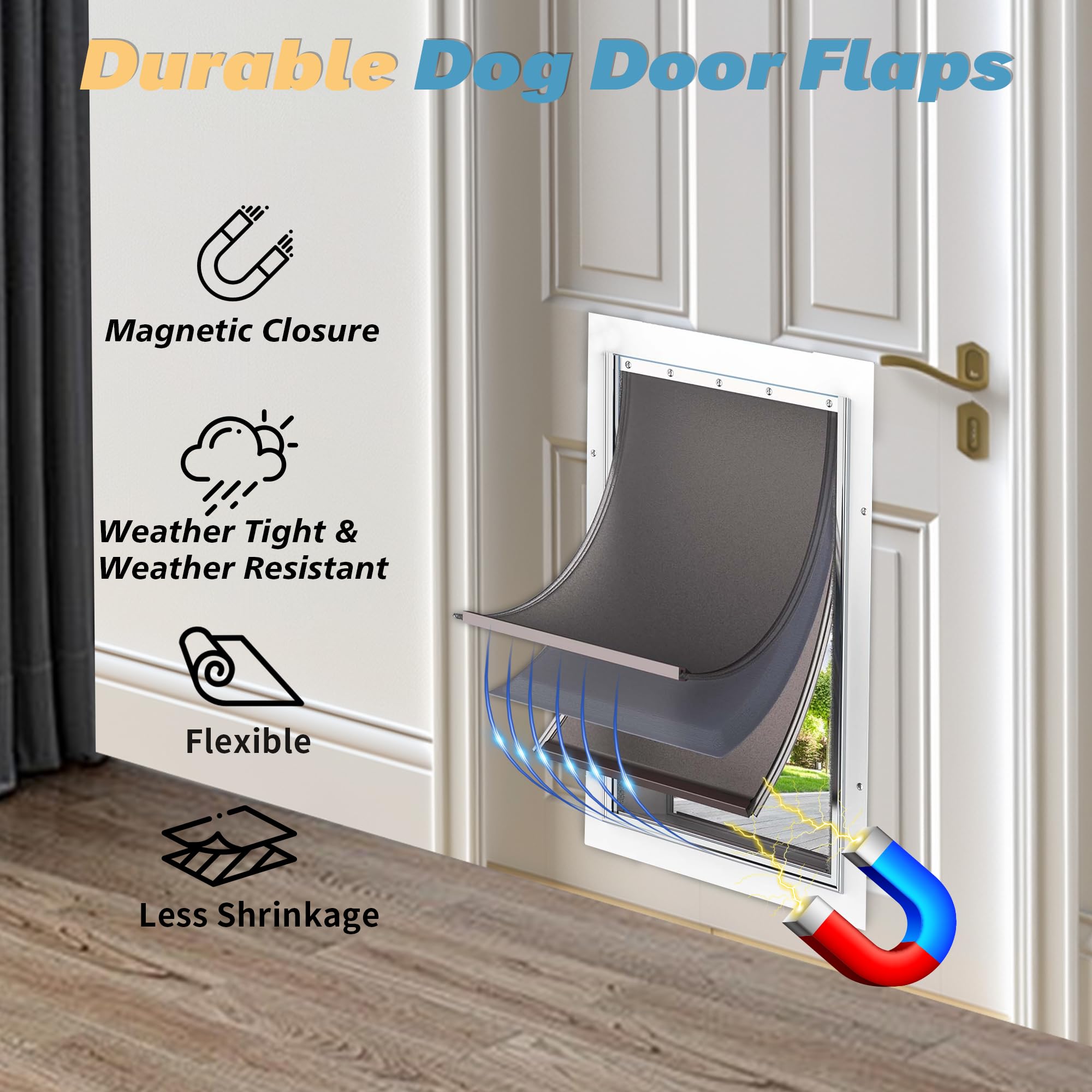 PetSafe Freedom Dog Door Replacement Flaps - 3-Flap Set With Extreme Weather Insulation