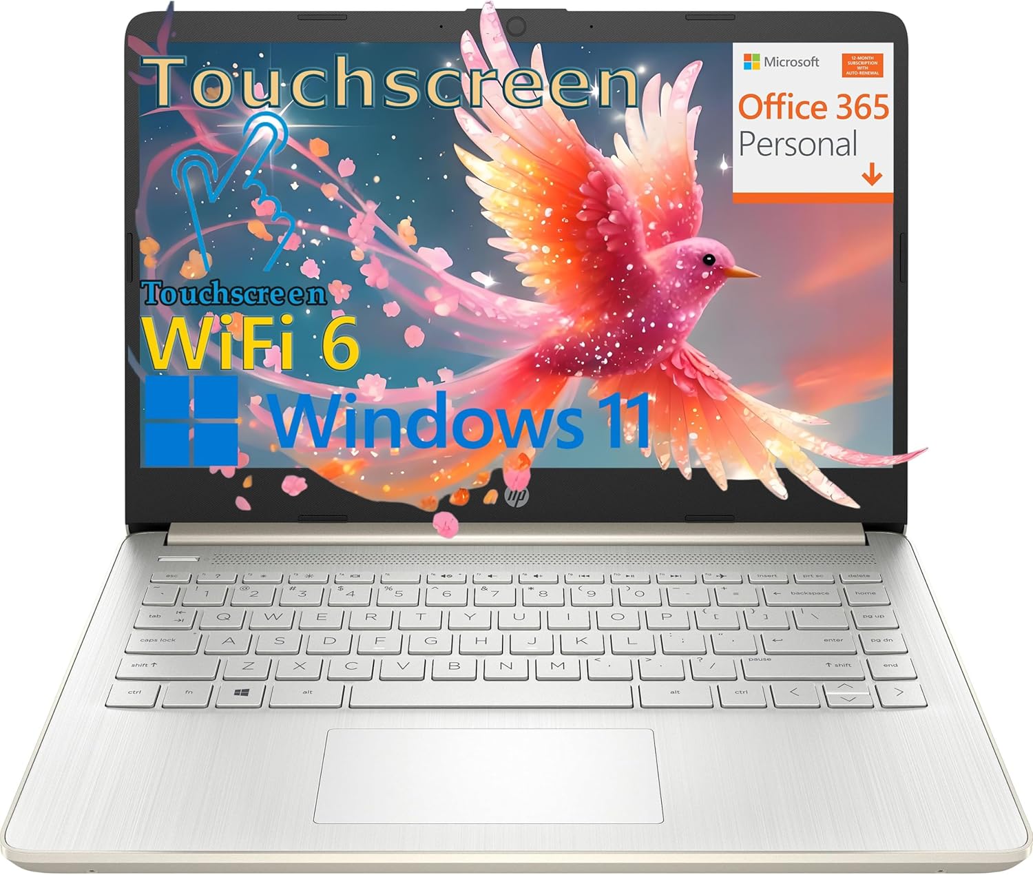 HP Touchscreen Laptop Computer for Home Student Study, 1-Year Office 365, Intel Processor, 14 inch Display, WiFi 6, Bluetooth, Pale Gold, Windows 11 Home S (16GB RAM, 512GB PCIe SSD) HP Touchscreen Laptop Computer for Home Student Study, 1-Year Office 365, Intel Processor, 14 inch Display, WiFi 6, Bluetooth, Pale Gold, Windows 11 Home S (16GB RAM, 512GB PCIe SSD)