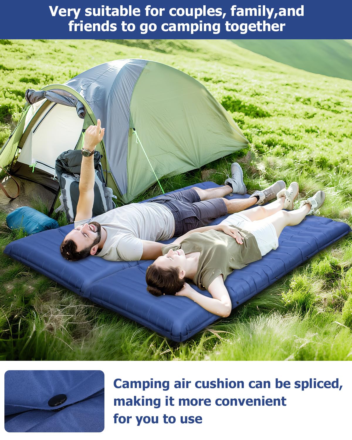 Tapis De Sol Camping Matelas Camping Auto-gonflant Tixexo - 13 Cm épaisseur, Pompe à Pied Intégrée - Confort Outdoor Randonnée Matelas Autogonflant Pour Dormir