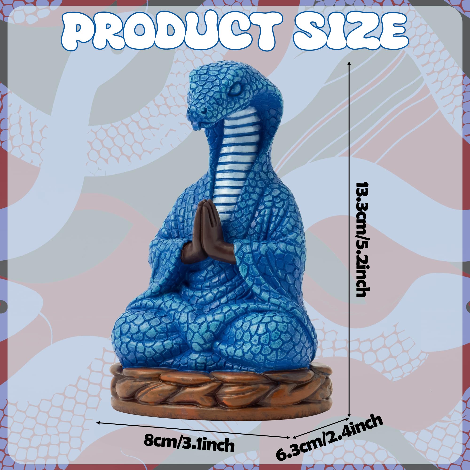 Meditation Snake Resin Statue - Zen Snake Figurine Statue for Snakes Lover Gifts Mediation Yoga Room Buddhism Namaste Room Decor Spiritual Sculpture for Office Home Shelf Desktop Decoration