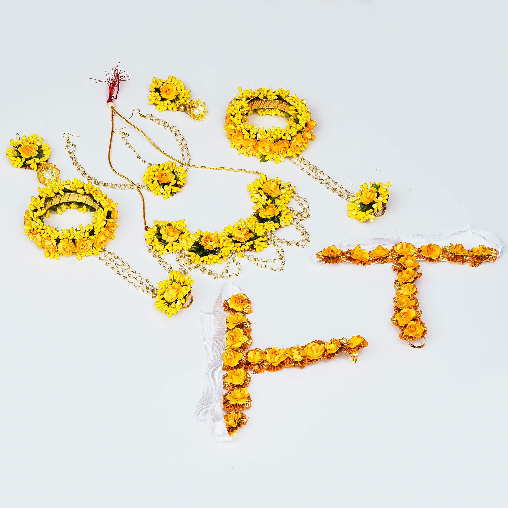 Sanvatsar Beautiful Set With Mangteeka Pair of Earings,Hand Jewellery For Marriage,Mehndi,Function,Ladies Sangeet,Bride Haldi Return Gift Set Of 6 (B08L3DK7PF) Amazon Price History, Amazon Price Tracker