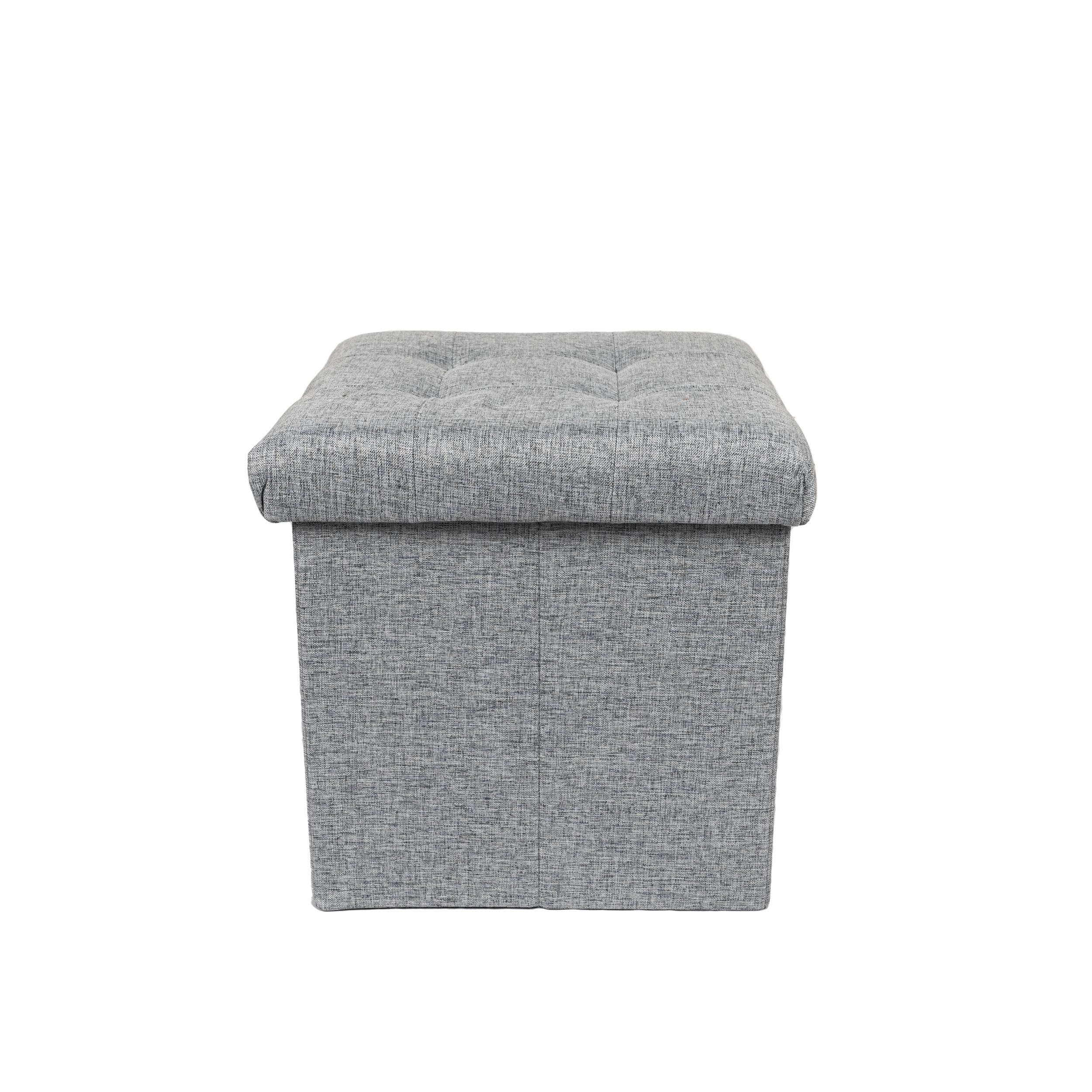 Casa Andrea MilanoFolding Storage Ottoman Bench, Storage Chest, Foot Rest Stool with Padded Seat, Bedroom Bench with Storage, 15 Inche, Pack of 2