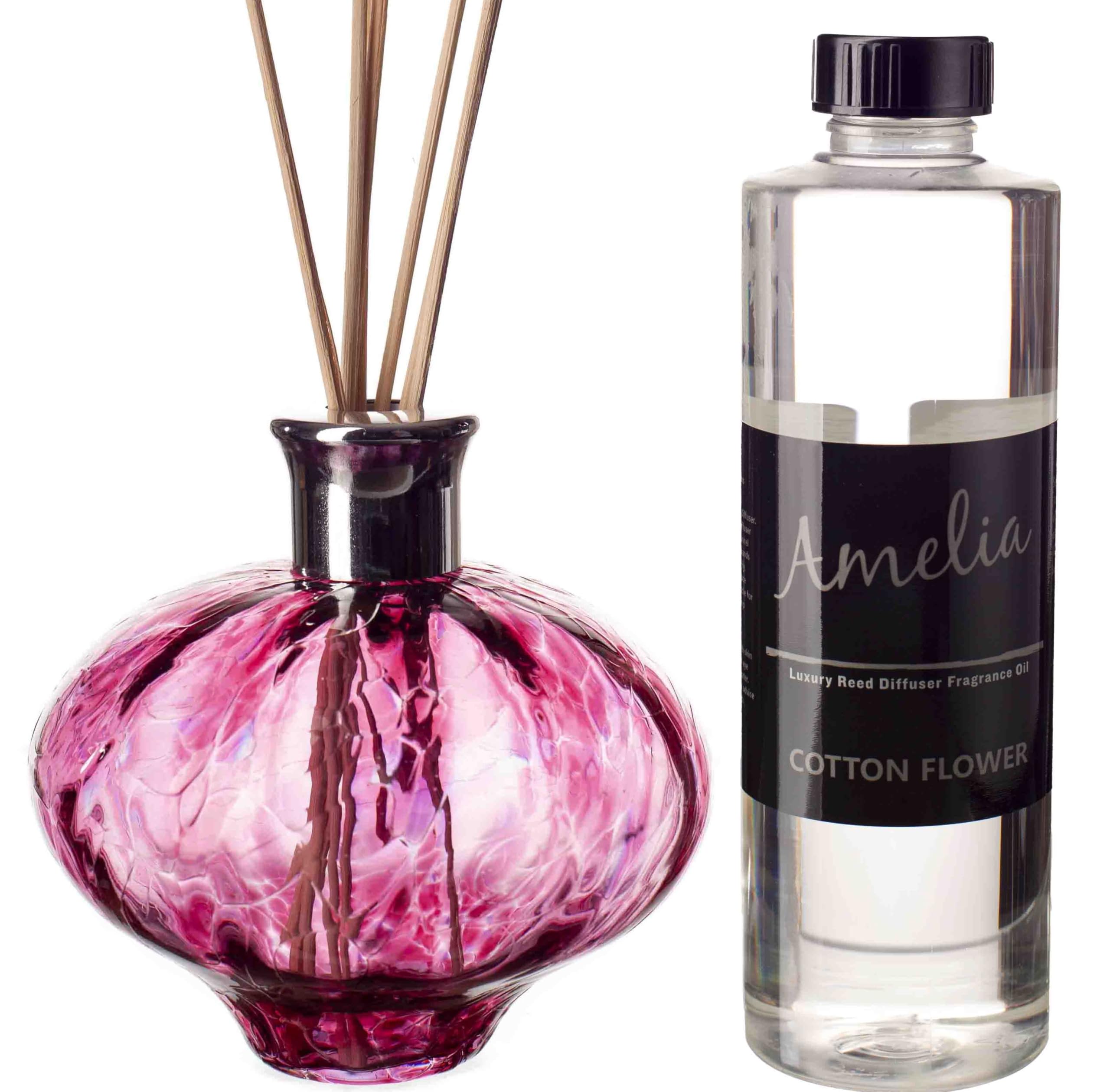 Oval Reed Diffuser Optic Pink with Cotton Flower Fragrance
