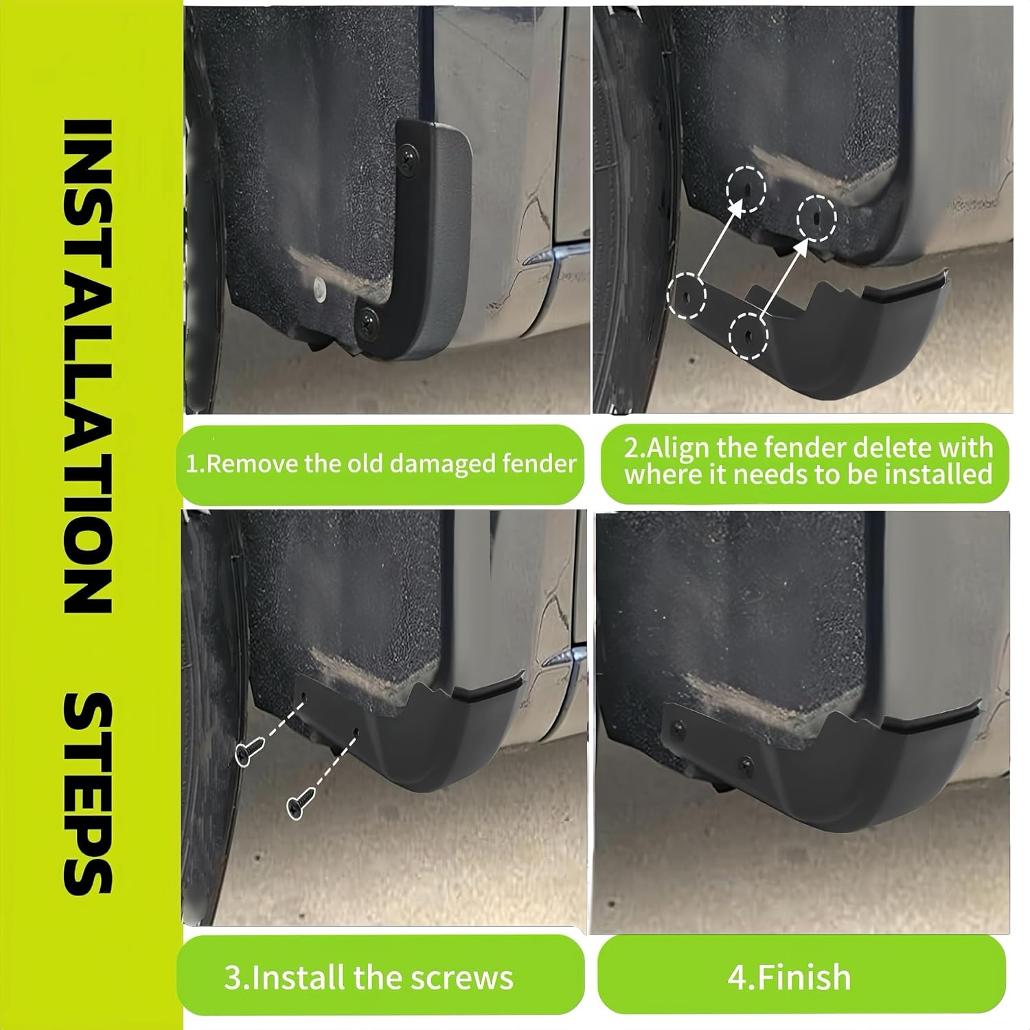 Mud Flap Compatible with GMC Sierra 1500 2019-2025 No-Drill Front & Rear Side 6PCS Mud Splash Guard Accessories