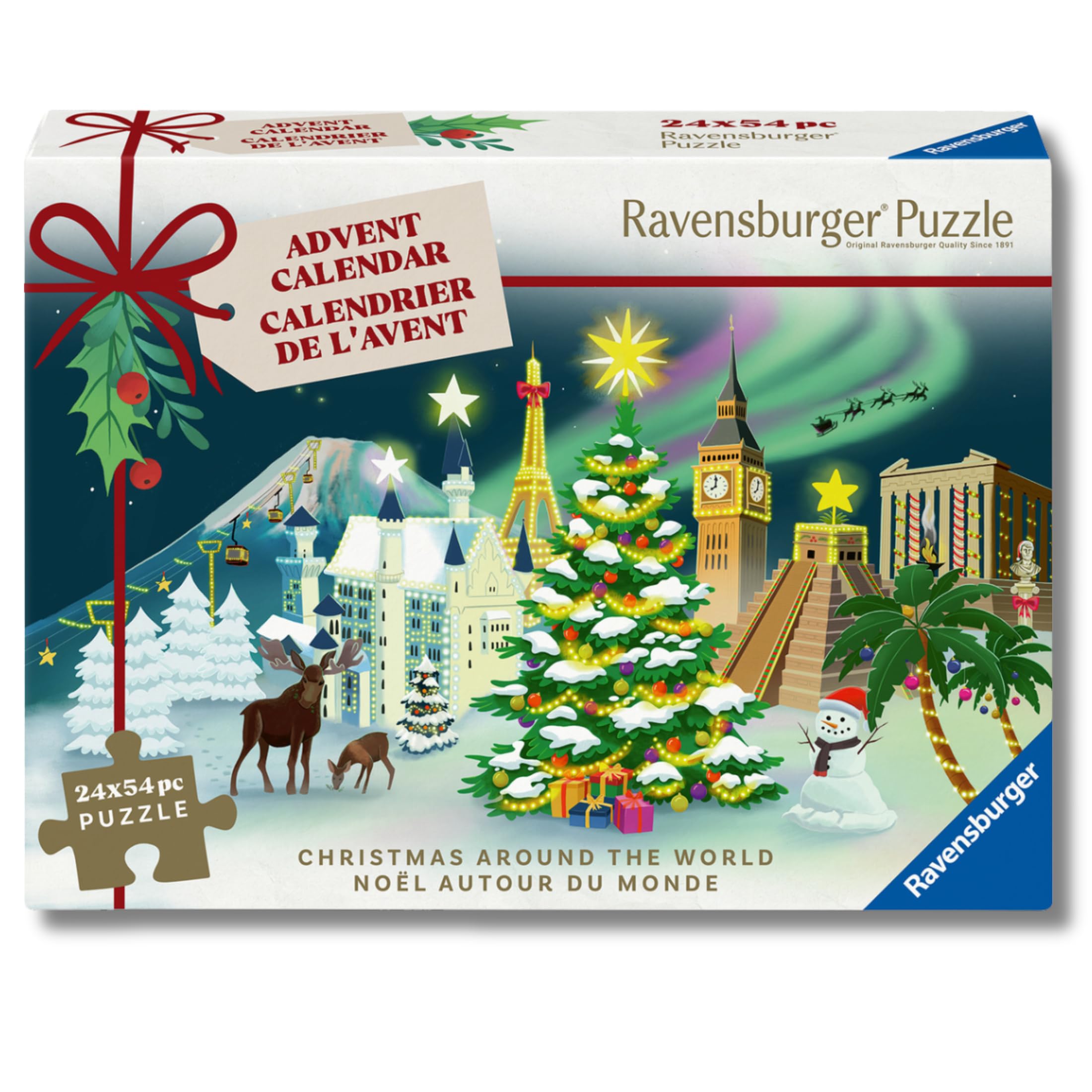 Ravensburger - Calendario Avvento Puzzle | Calendario Avvento Puzzle 2025 24x54 Pezzi | Calendario Dell'avvento Bambini e Adulti | Puzzles Ravensburger | Regali Natale