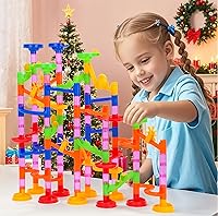 Vista 8 de Gifts2U Marble Run Toy, 130Pcs Educational Construction Maze Block Toy Set with Glass Marbles for Kids and Parent-Child Game