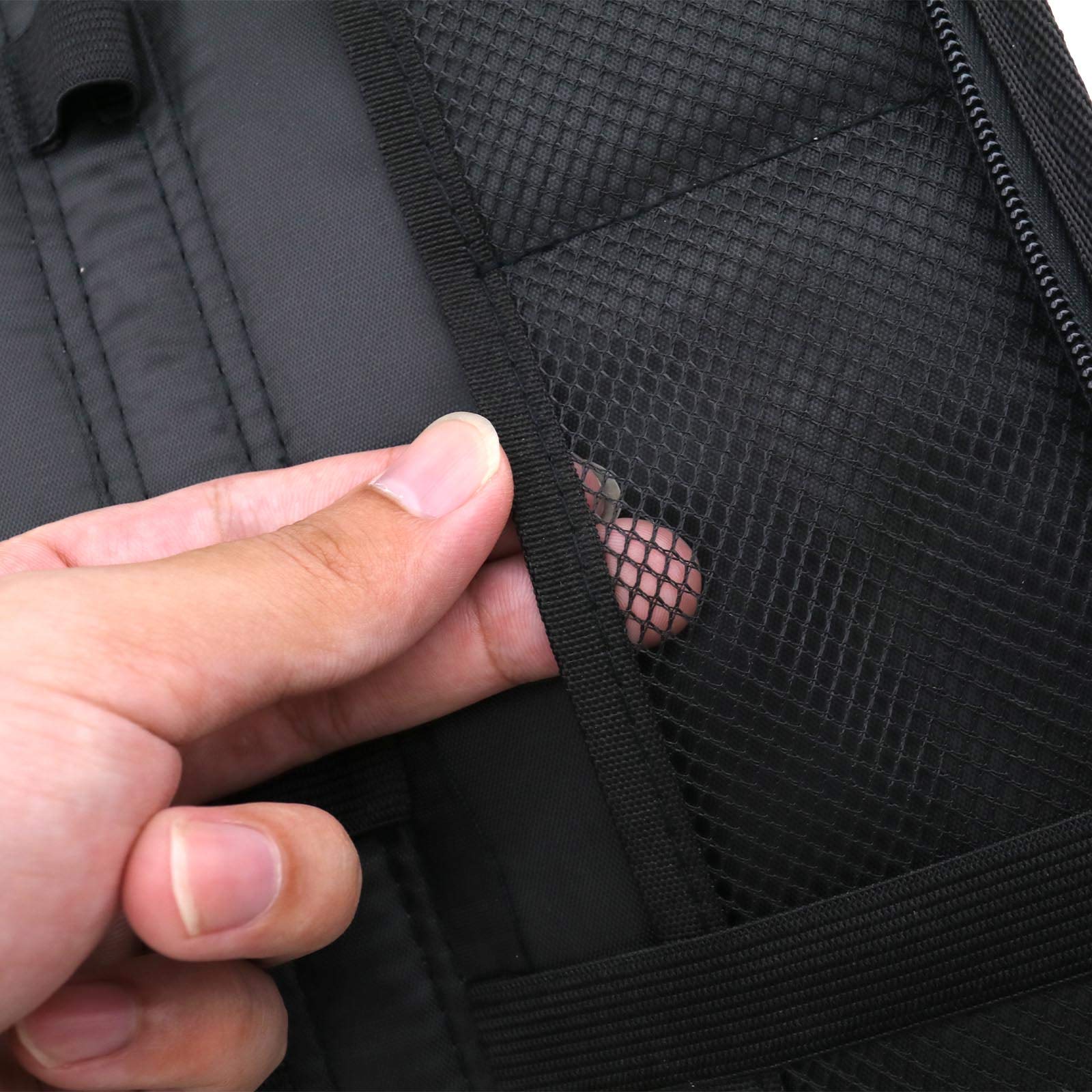 Fermacravatta portatile in nylon nero da uomo, gemelli e custodia da viaggio d'affari, 40,6 x 12,7 x 2 cm