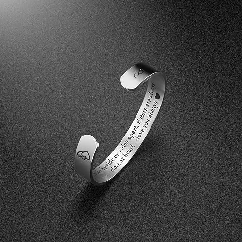 Miniatura 5 de iJuqi Pulsera de regalo para hermana de hermanas de Navidad, regalos de cumpleaños para hermana, Tamaño Libre, Metal