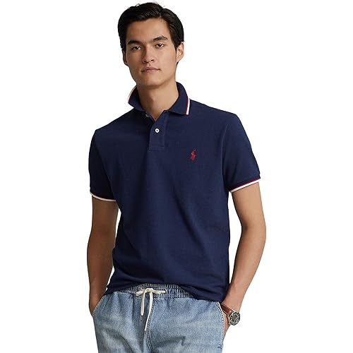 POLO RALPH LAUREN Classic Fit Mesh Polo Shirt Newport Navy MD