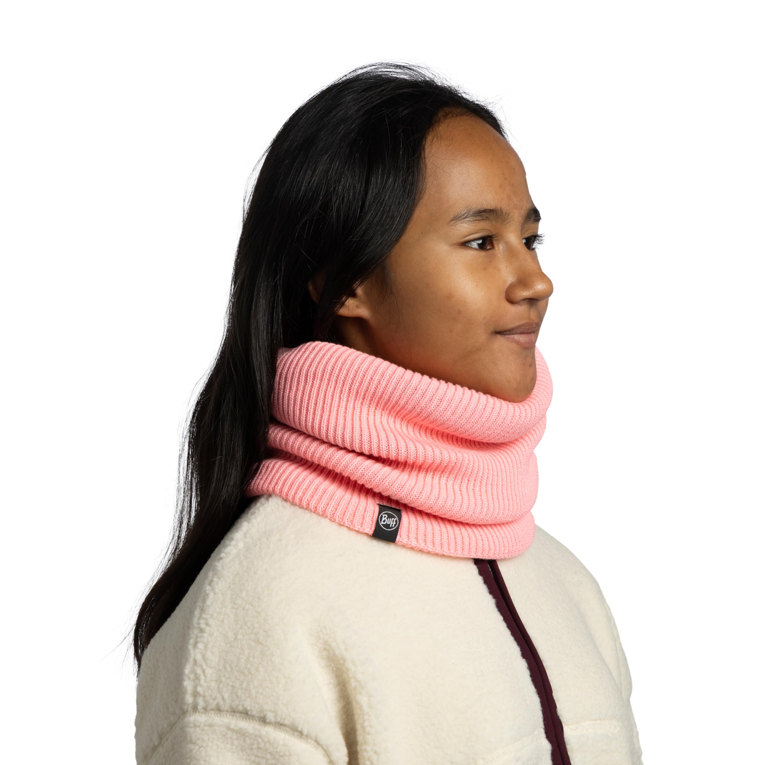 Buff| Braga de cuello Knitted & Fleece Frio Extremo, Practico, Versatil, Moda, Aislamiento termico, Comodo Niño Niña Talla única Rosa