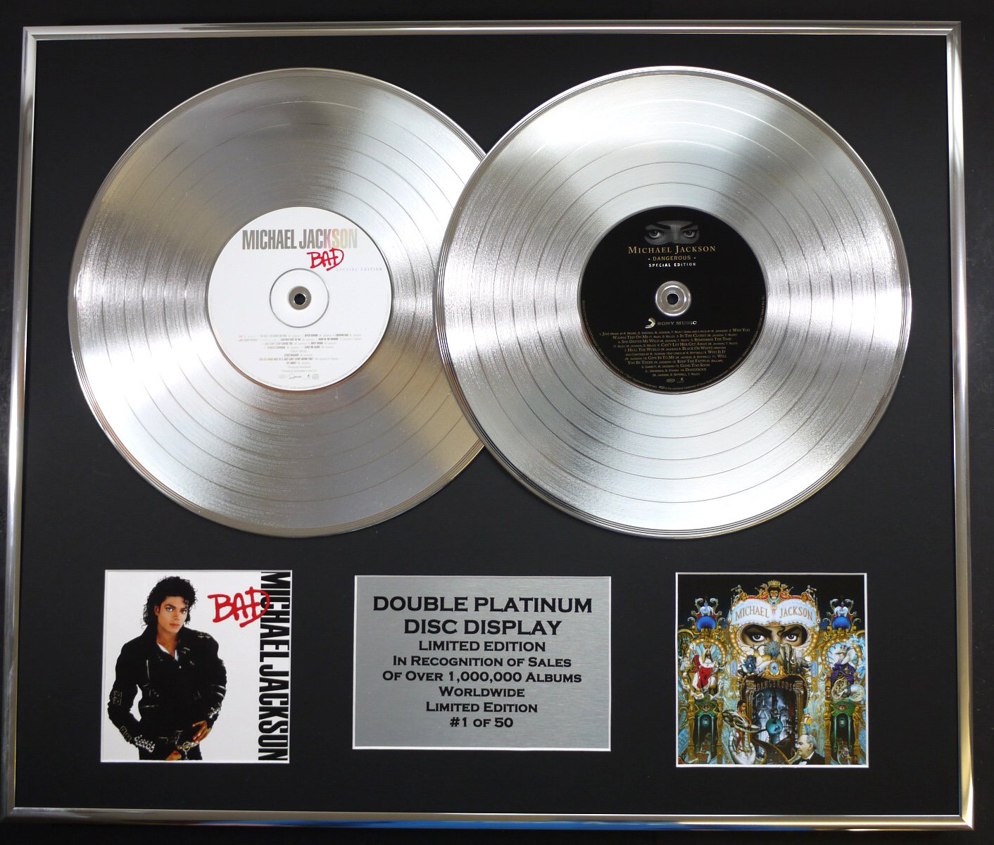 EC Michael Jackson/Dual Platinum Record Display/Limited Edition