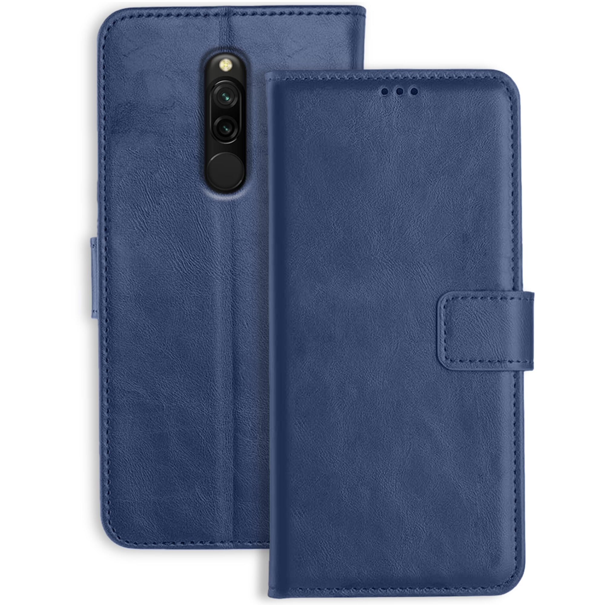 Genron Redmi 8 / Mi 8 Flip Back Cover Case | Inbuilt Stand & Pockets | Magnetic Shockproof Leather Wallet Style Flip Case for Redmi 8 / Mi 8 (Blue) (B0B2WQQSHW) Amazon Price History, Amazon Price Tracker