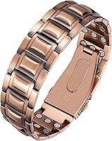 Feraco Men's 99.99% Pure Copper Magnetic Bracelet - 3X Strength Magnets, Adjustable Therapy for Joint Pain Relief & Style