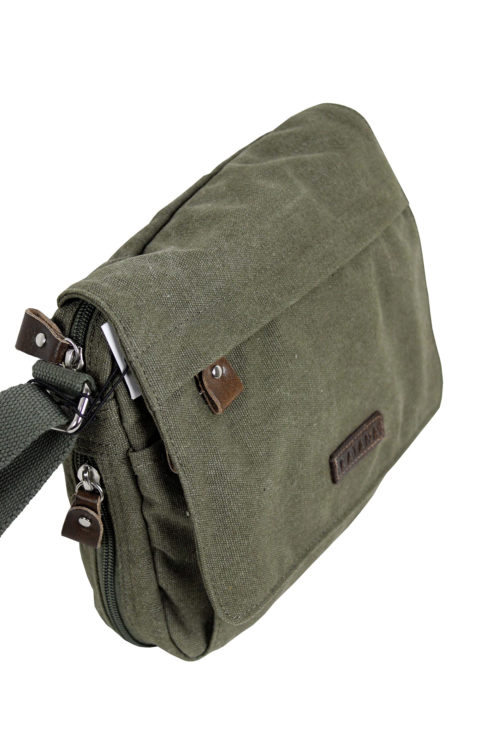 KTANA Petit sac besace sac bandoulière unisexe toile garni cuir réf 6514 (6 couleurs disponible)